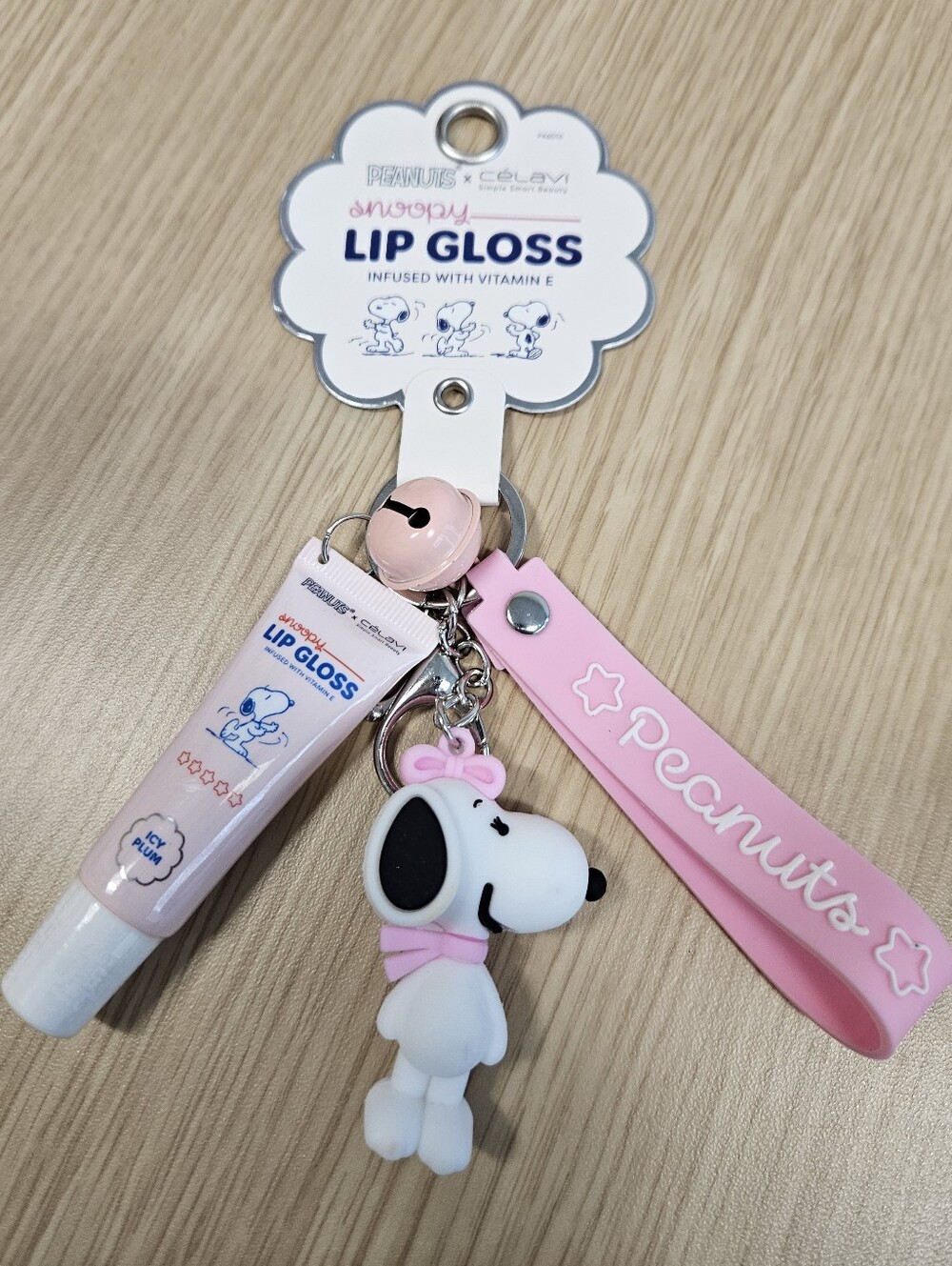 Snoopy sister Belle Keychain w/ Lipgloss by Peanuts x Celavi